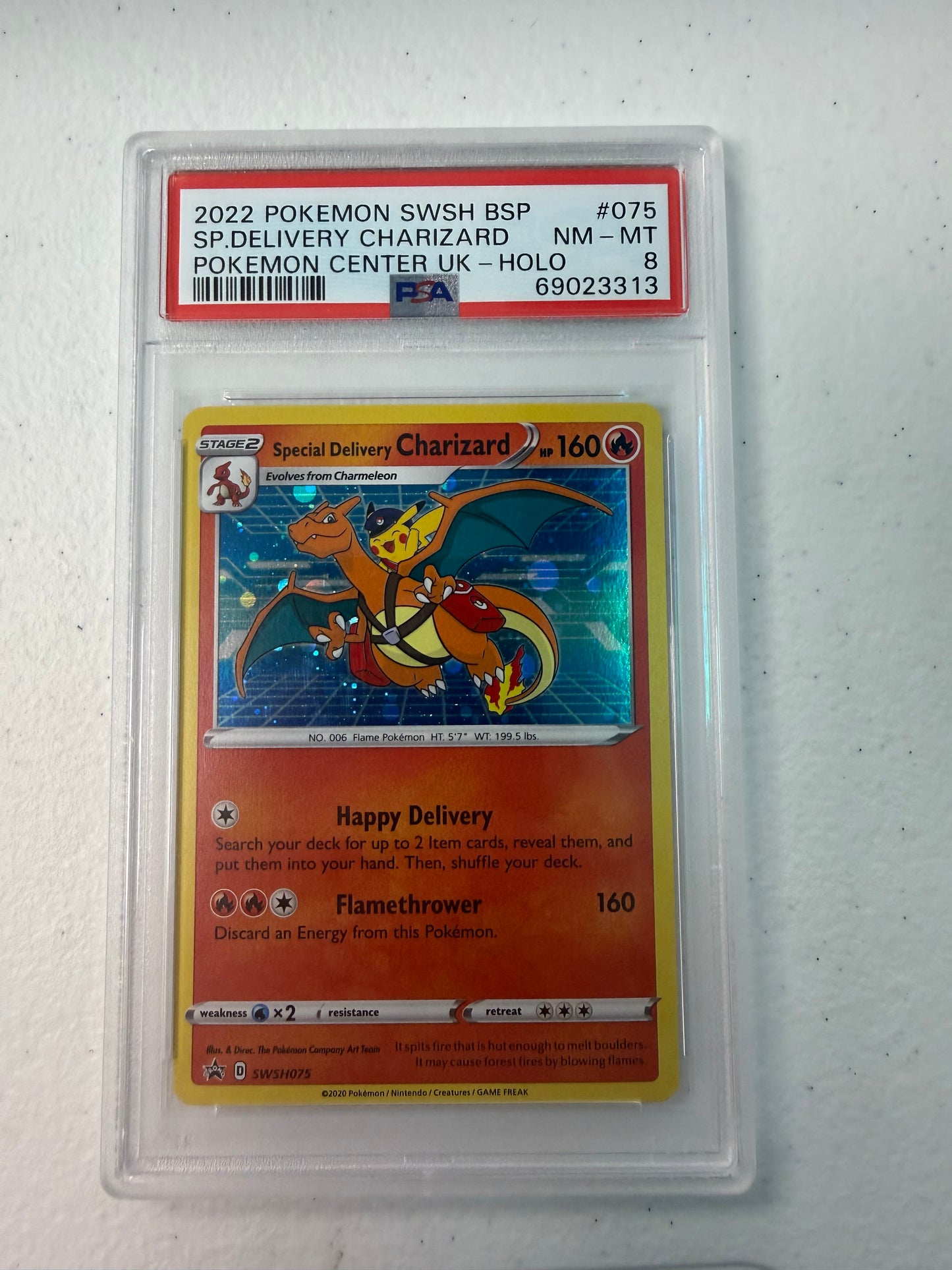 2022 BLACK STAR PROMO SPECIAL DELIVERY CHARIZARD #SWSH075 PSA 8 PK1011