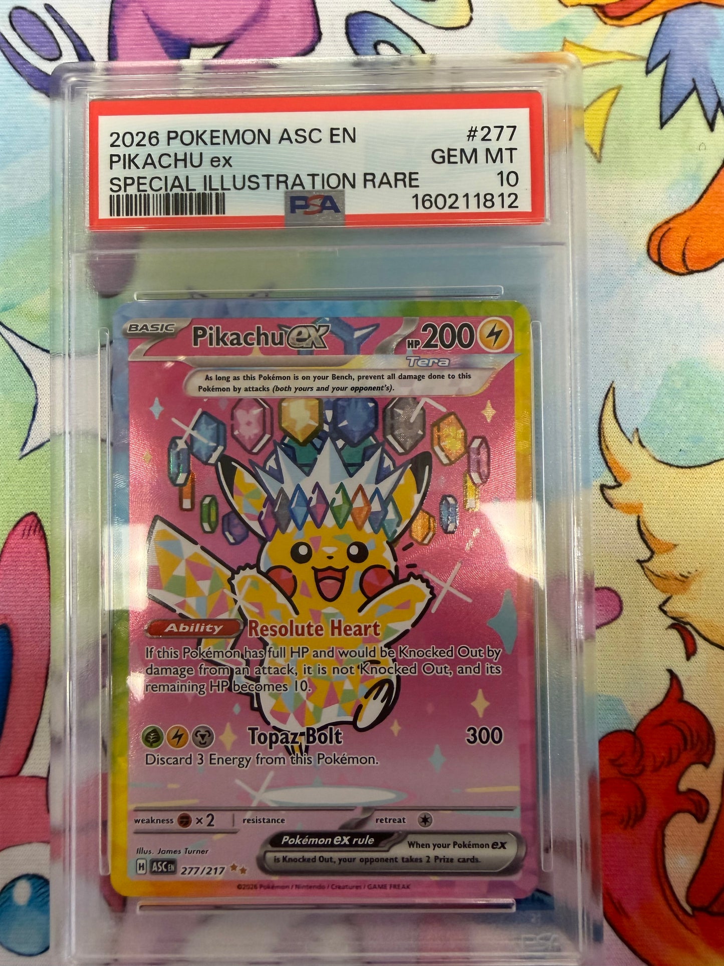 2026 ASCENDED HEROES PIKACHU EX #277 PSA 10 PK1235