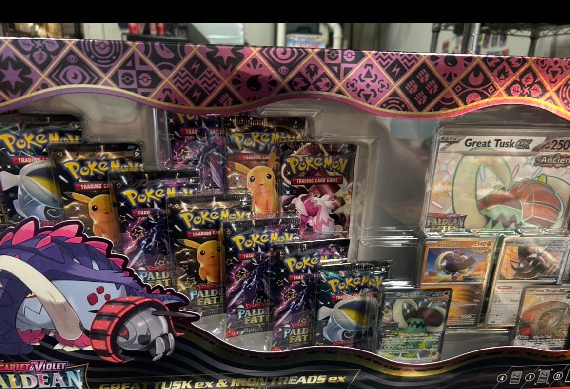 *LIMIT 1* PALDEAN FATES GREAT TUSK AND IRON TREADS PREMIUM BOX. 11 PACKS