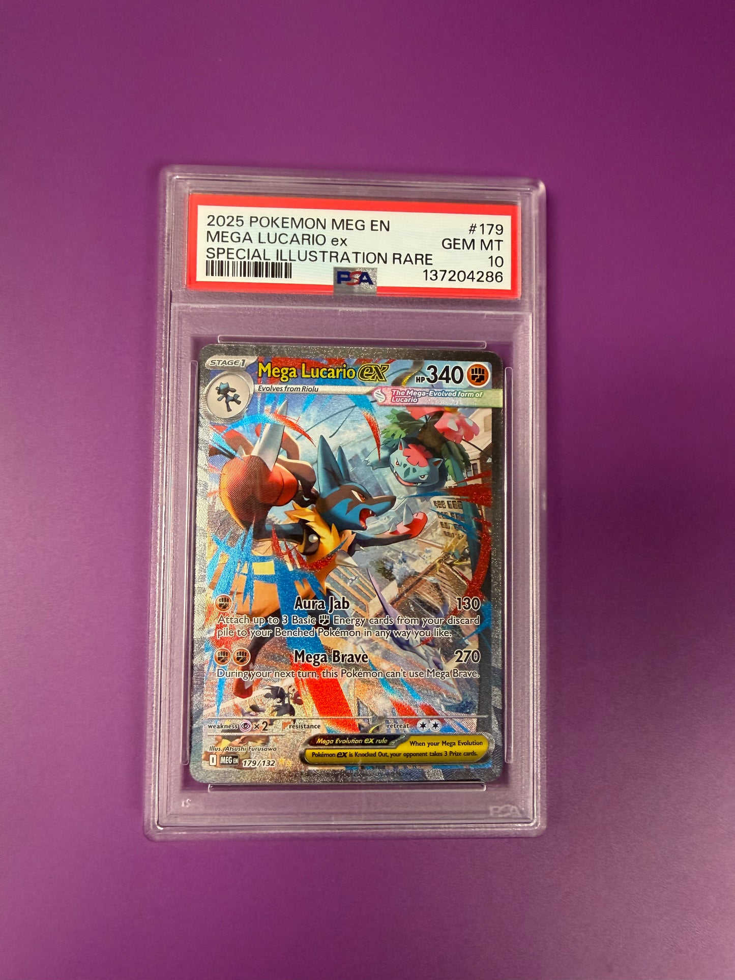 2025 MEGA EVOLUTION #179 MEGA LUCARIO PSA 10 PK 1007