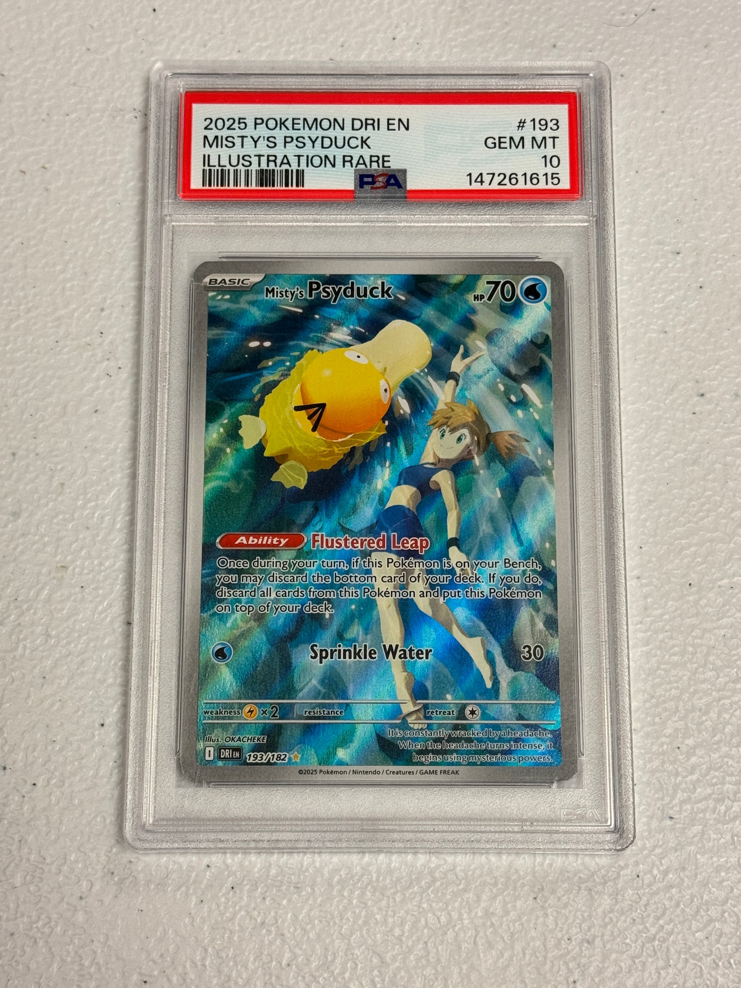 2025 DESTINED RIVALS MISTY'S PSYDUCK #193 PSA 10 PK1032