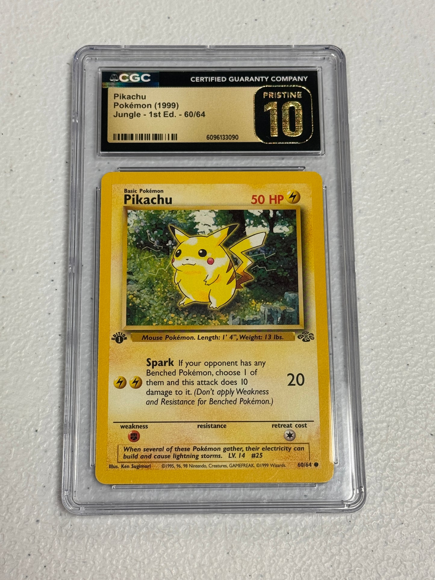 1999 JUNGLE 1ST EDITION PIKACHU #60 CGC PRISTINE 10 PK1321