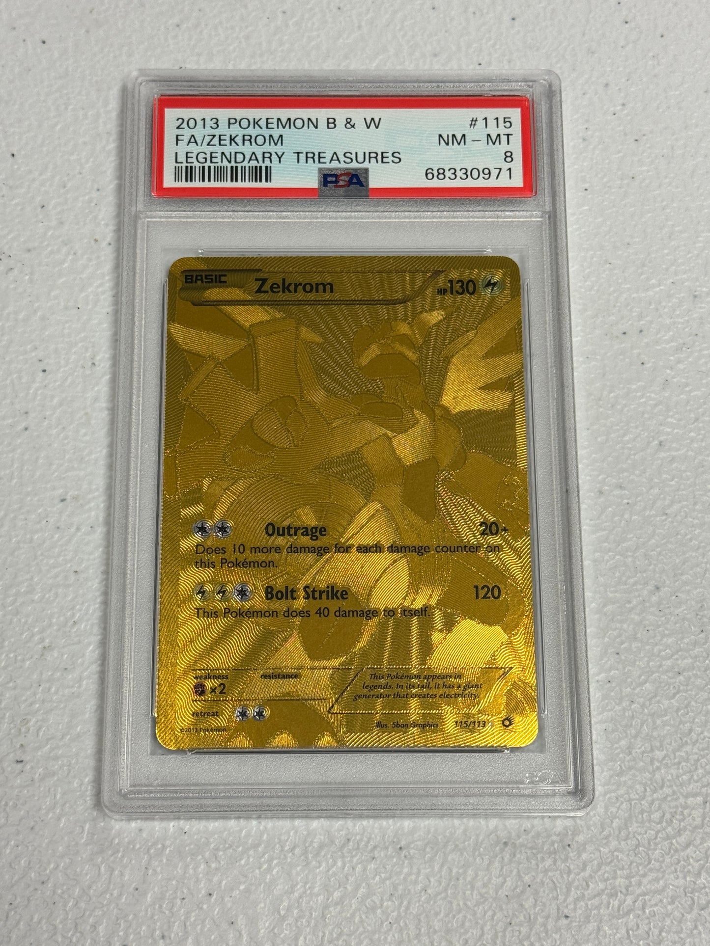 2013 LEGENDARY TREASURES ZEKROM #115 PSA 8 PK1324