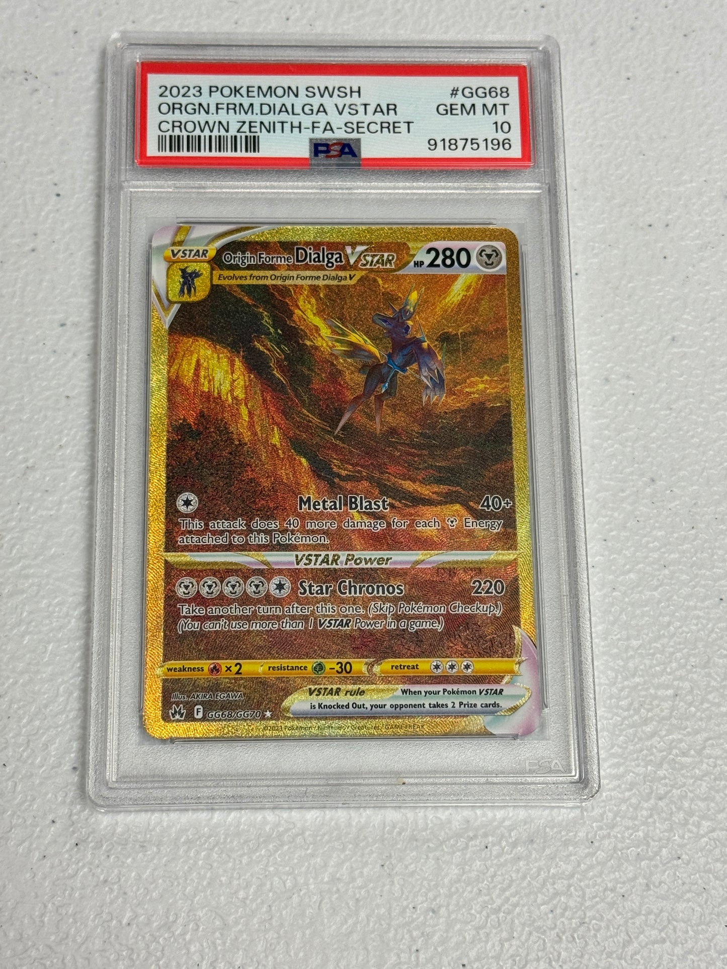 2023 CROWN ZENITH ORIGIN FORME DIALGA VSTAR #GG68 PSA 10 PK1331