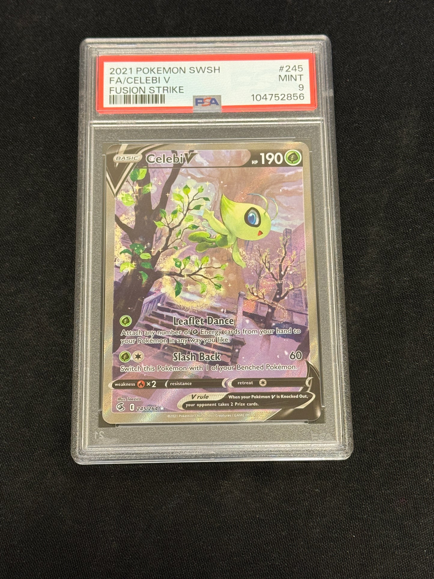 POKEMON FUSION STRIKE CELEBI V 245/264 PSA 9 MINT PK876