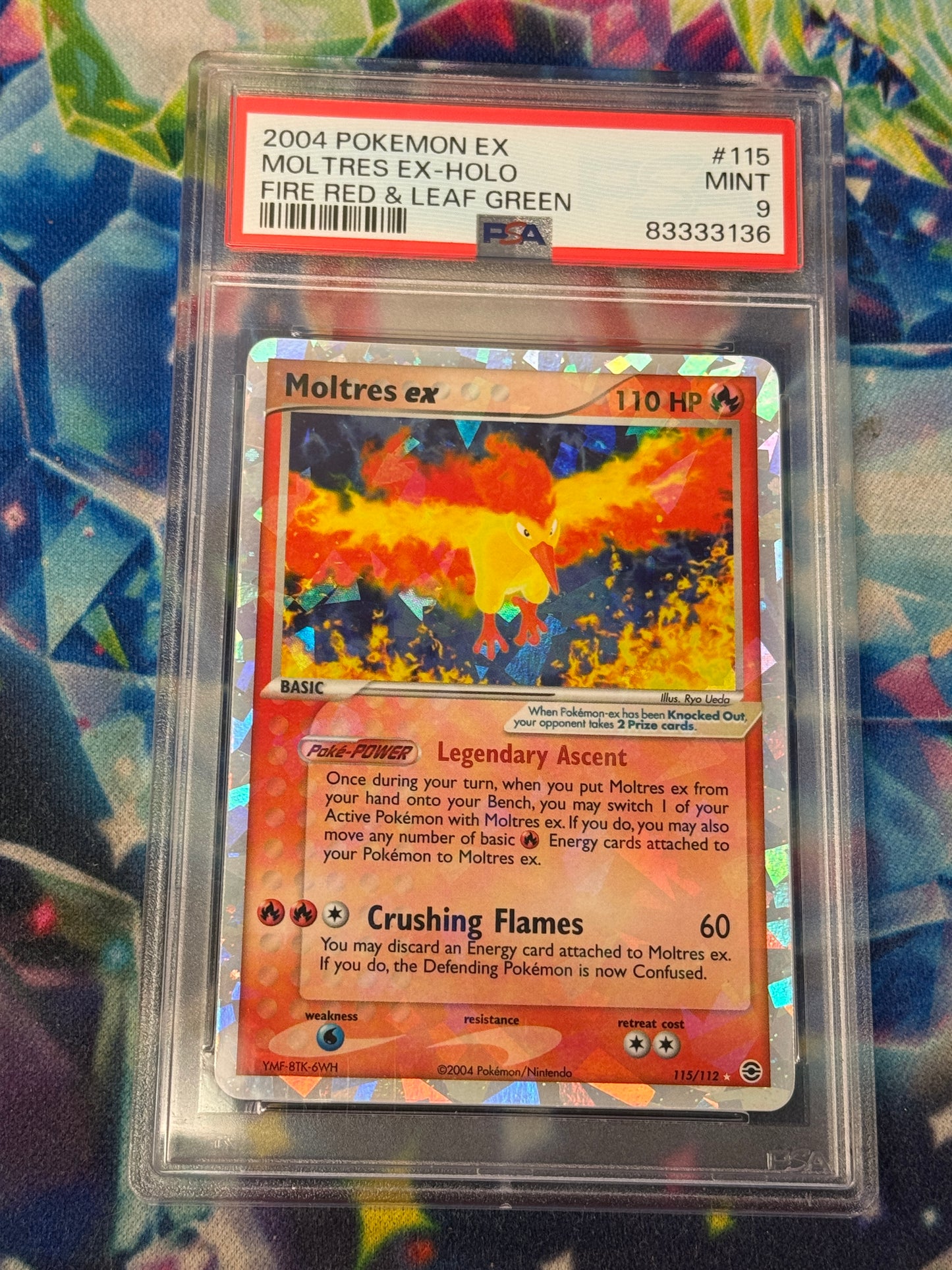 2004 FIRE RED & LEAF GREEN MOLTRES EX #115 PSA 9 PK1360