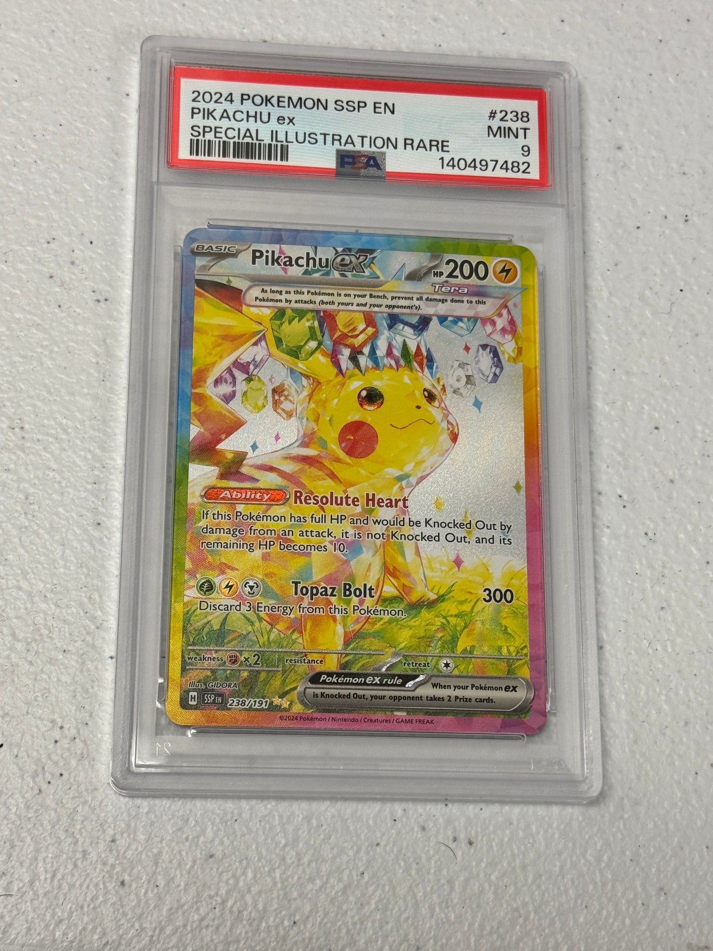 2024 SURGING SPARKS PIKACHU EX #238 PSA 9 PK1151