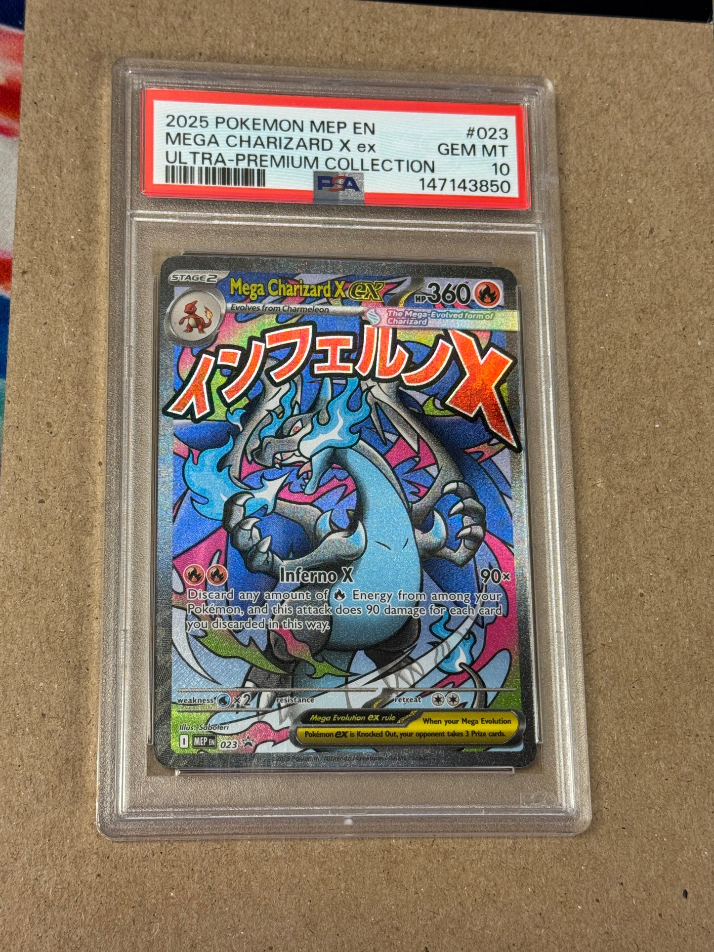 2025 MEP EN PROMO MEGA CHARIZARD X ex #023 PSA 10 PK1278