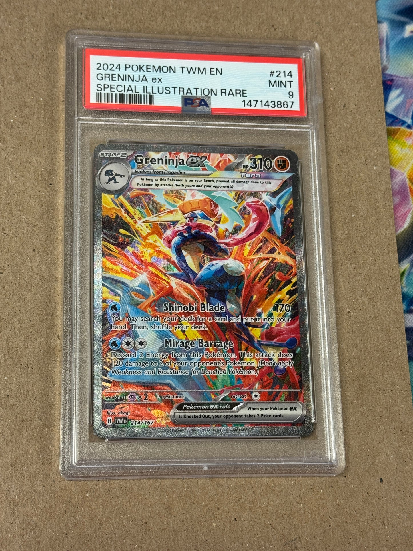 2024 TWILIGHT MASQUERADE GRENINJA ex #214 PSA 9 PK1280
