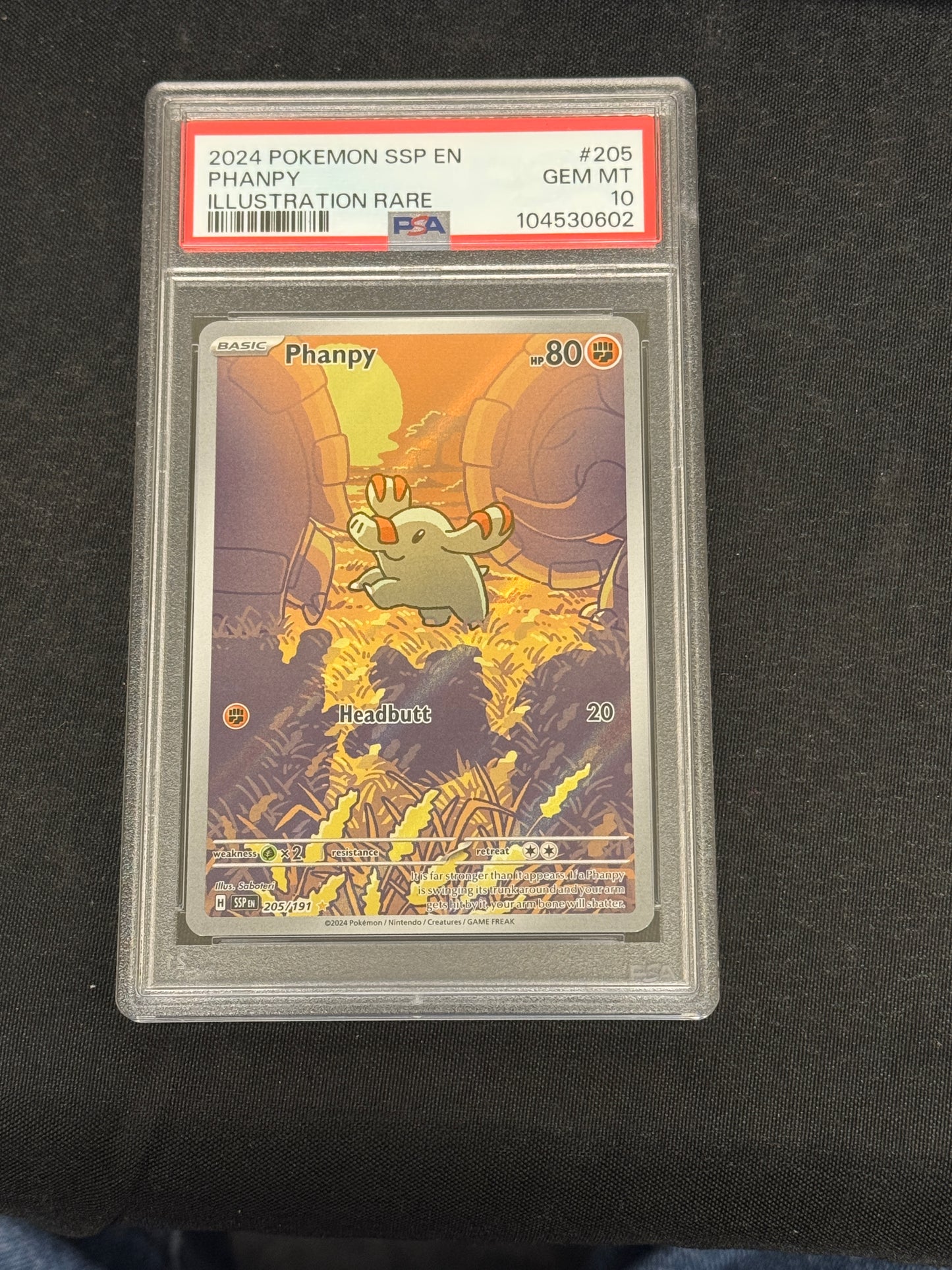 POKEMON SURGING SPARKS PHANPY 205/191 PSA 10 GEM MINT PK830