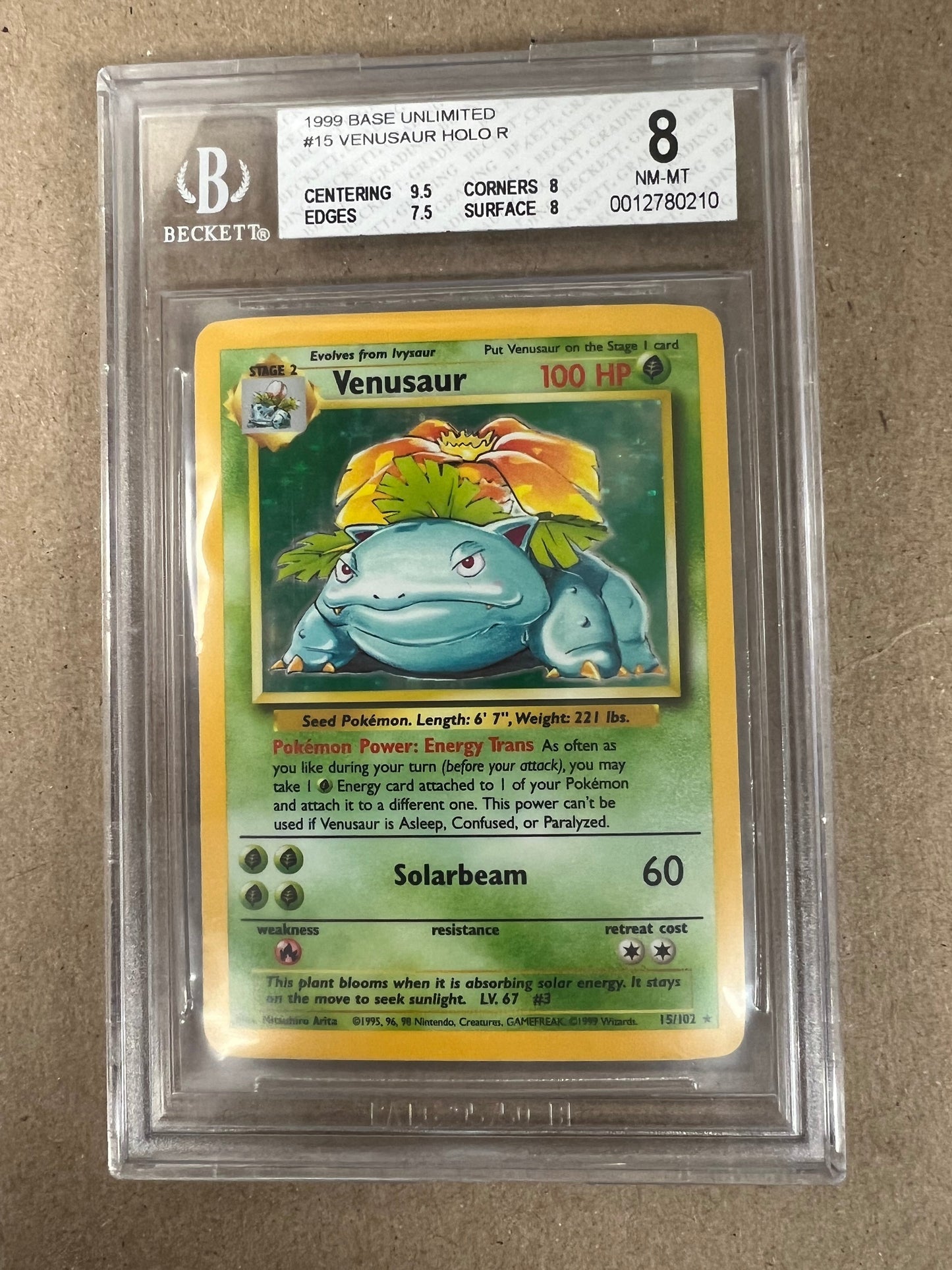 1999 VENUSAUR HOLO BECKETT 8 PK1187