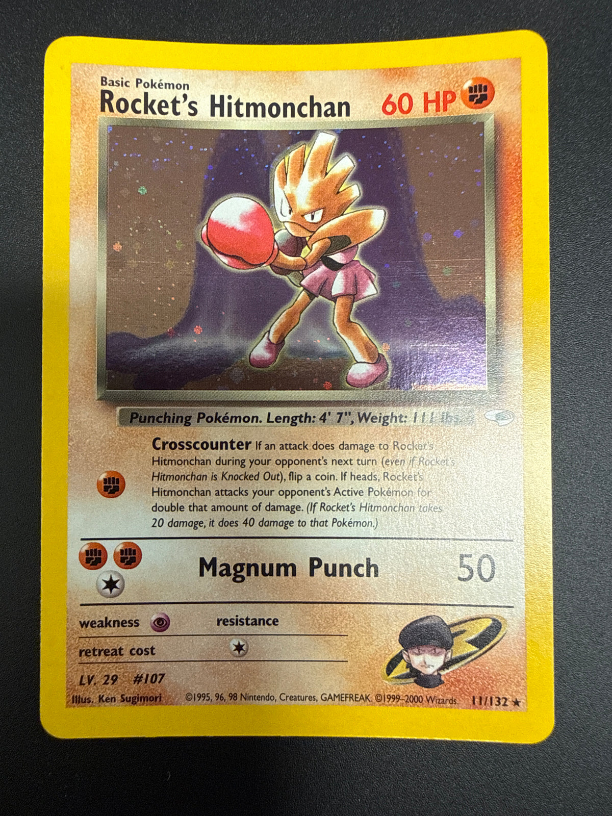 GYM HEROES ROCKET'S HITMONCHAN 11/132 RAW PK1831