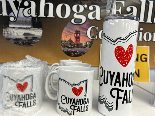 CUYAHOGA FALLS HEART COFFEE MUG