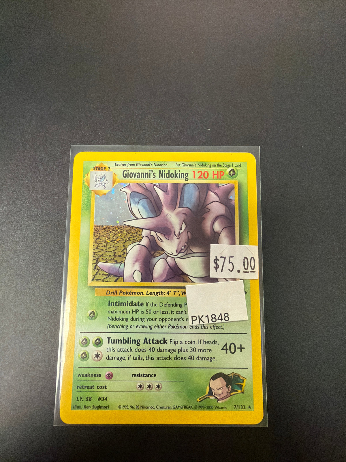 GYM CHALLENGE GIOVANNI'S NIDOKING 7/132 RAW PK1848