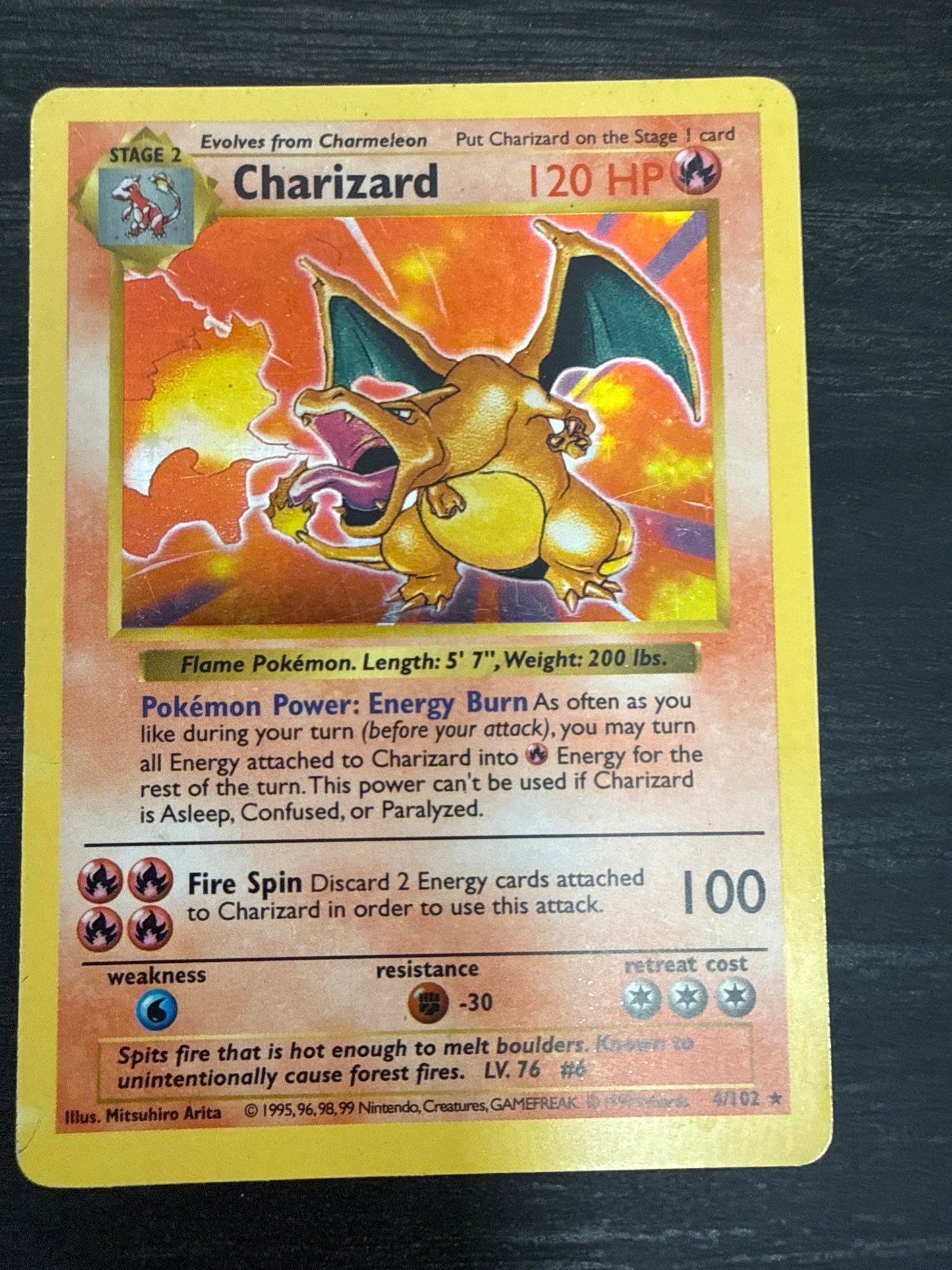 SHADOWLESS BASE SET CHARIZARD 4/102 PK1358