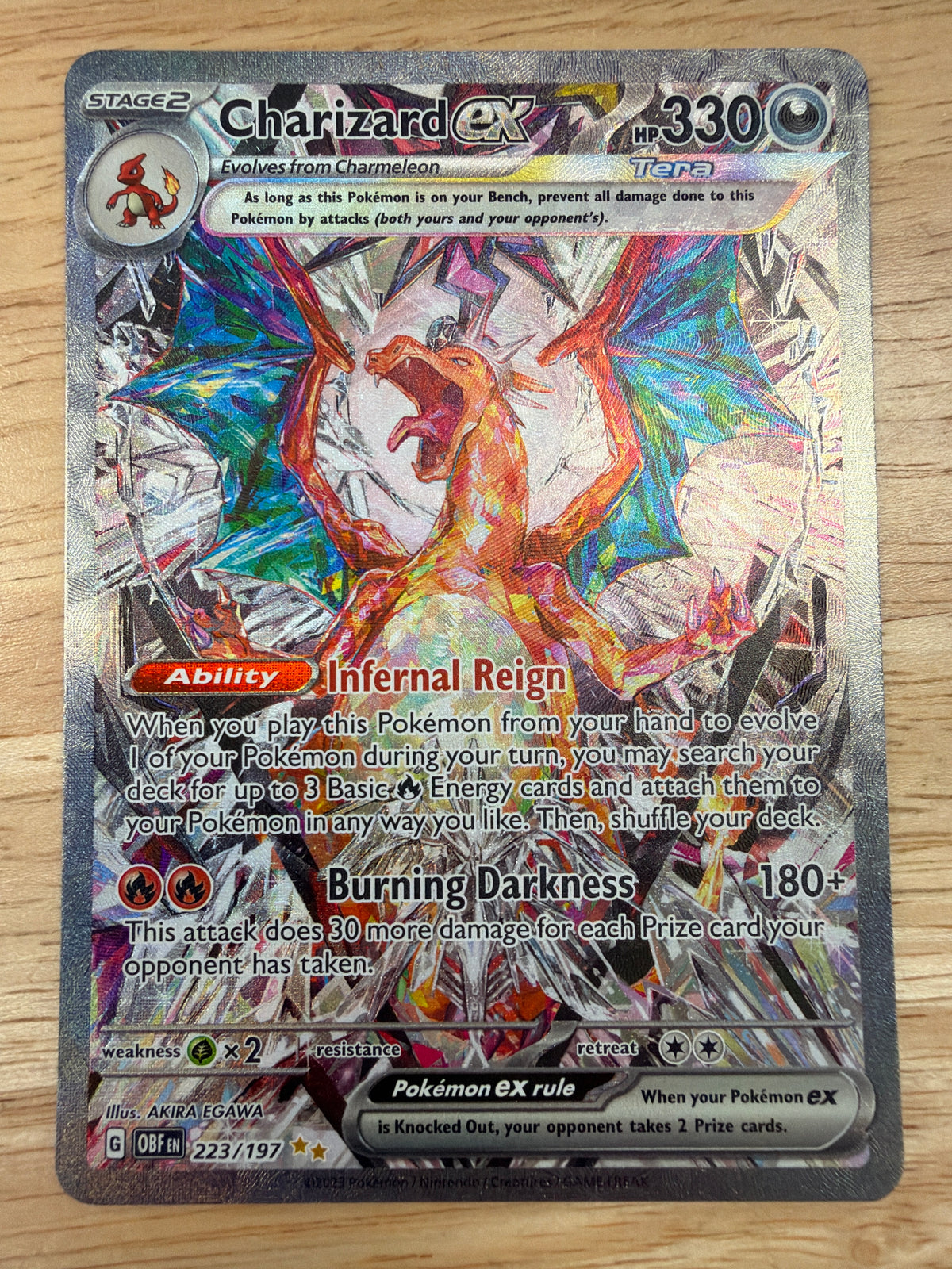 OBSIDIAN FLAMES CHARIZARD EX 223/197  CONDITION  RAW  *PK1870