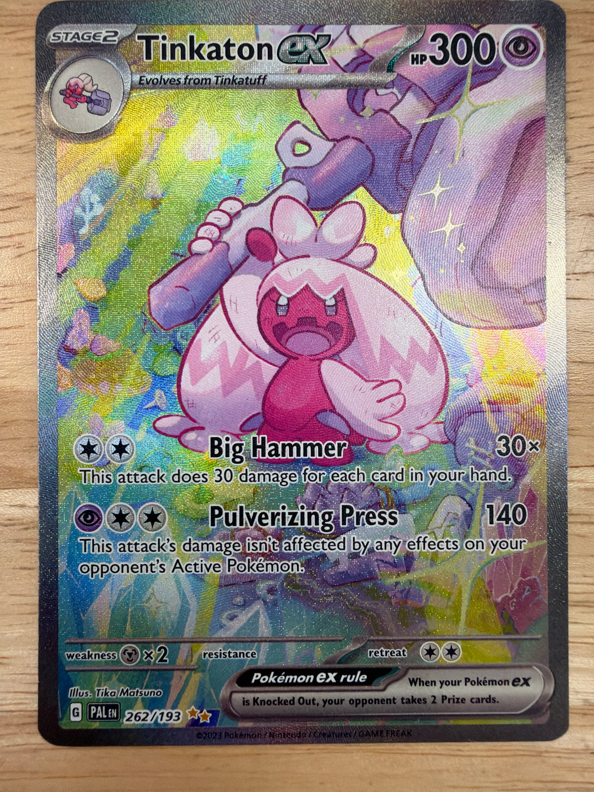 Paldea Evolved Tinkatron EX 262/193 CONDITION RAW *PK 1877