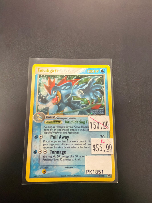 UNSEEN FORCES REVERSE HOLO FERALIGATR 4/115 RAW PK1851