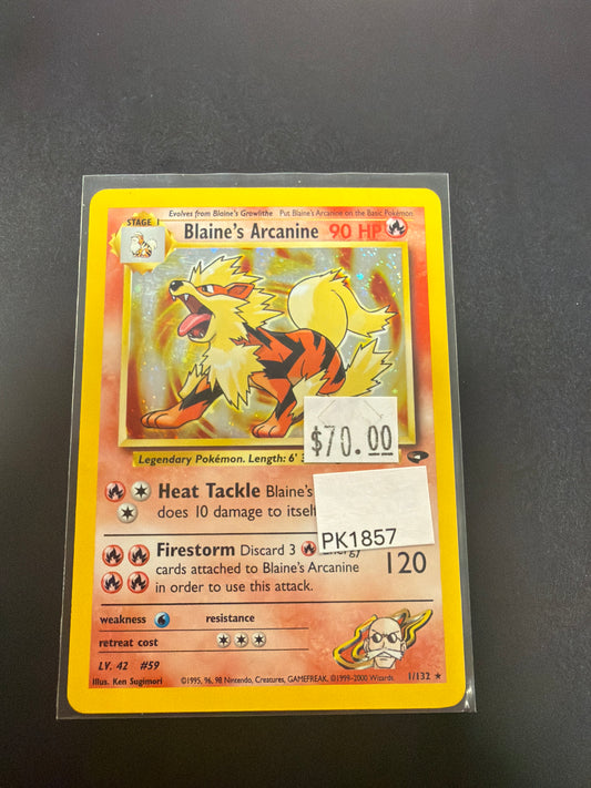 GYM CHALLENGE BLAINE'S ARCANINE 1/132 RAW PK1857