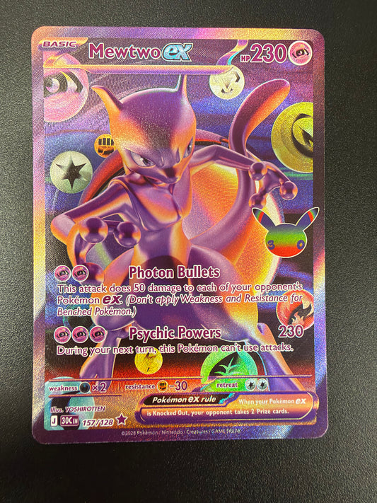30TH ANNIVERSARY MEWTWO EX 157/128 RAW PK1467