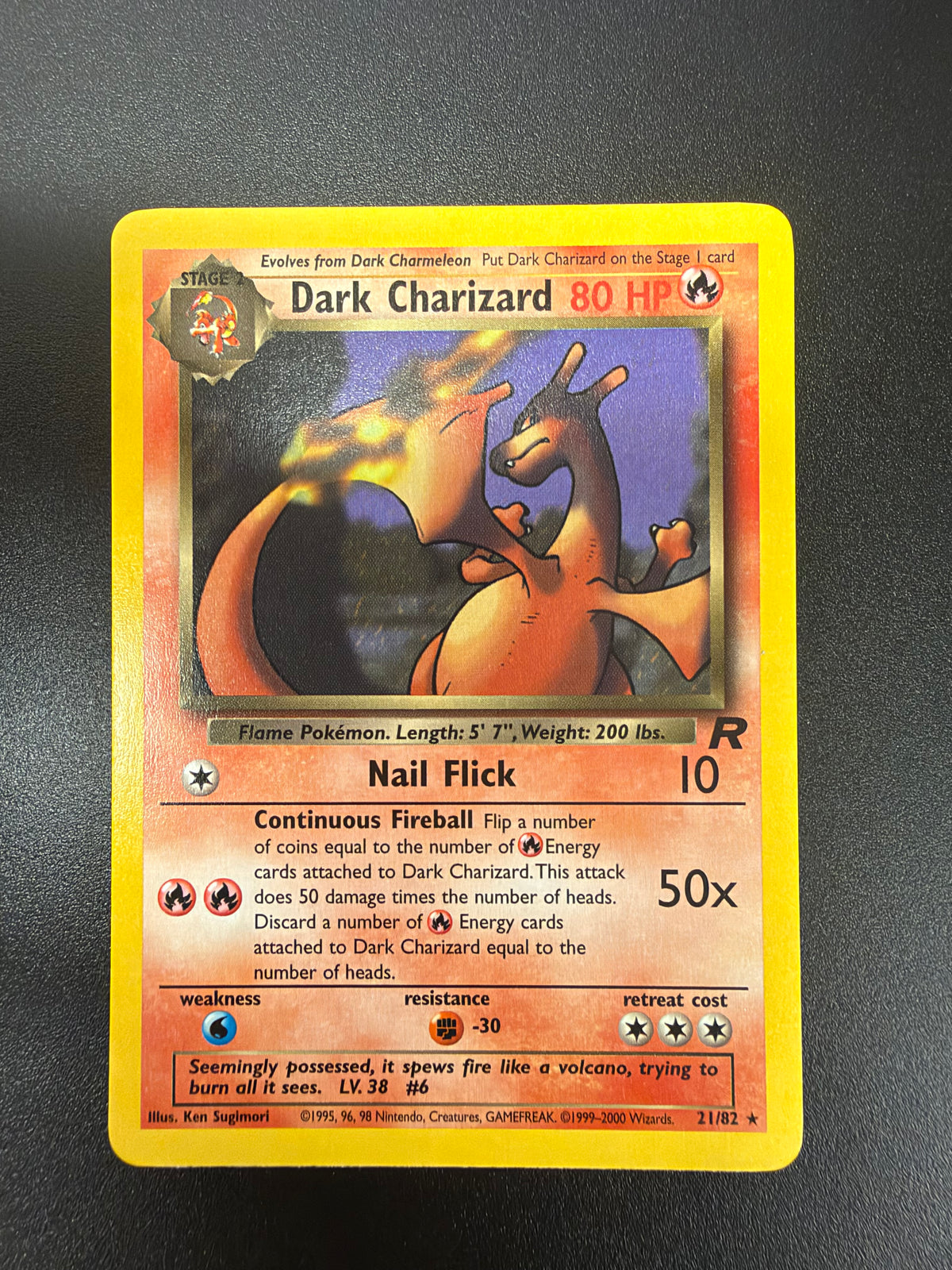 TEAM ROCKET DARK CHARIZARD 21/82 RAW PK1822