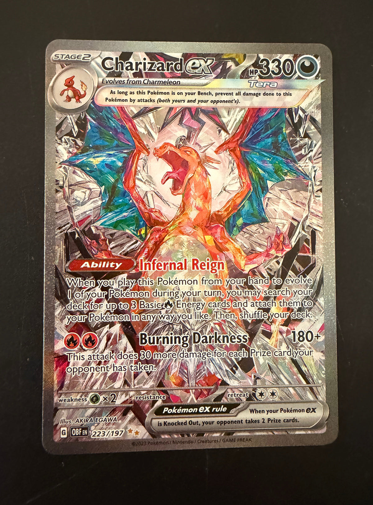 OBSIDIAN FLAMES CHARIZARD EX 223/197 PK1390