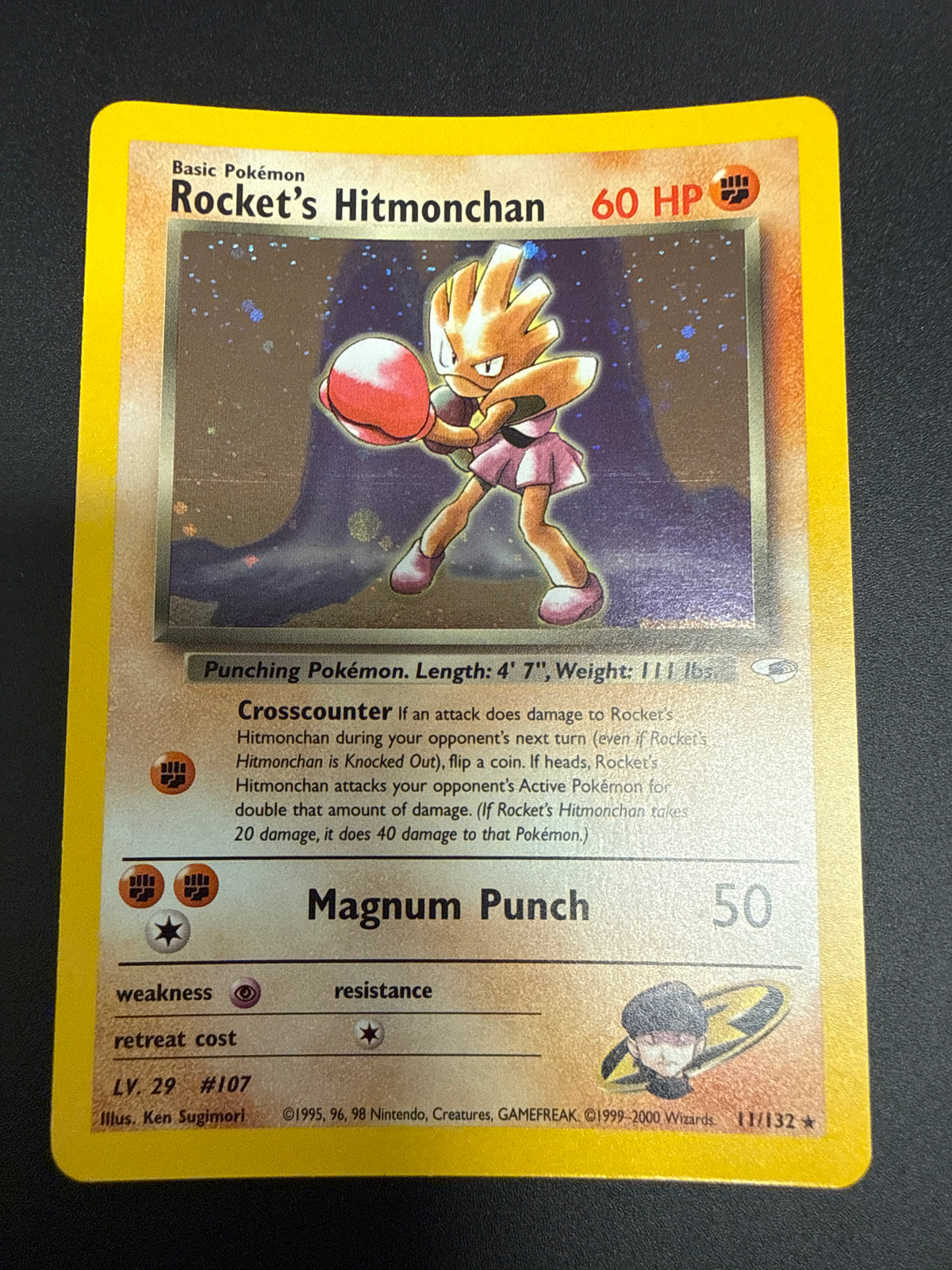 GYM HEROES ROCKET'S HITMONCHAN 11/132 RAW PK1830