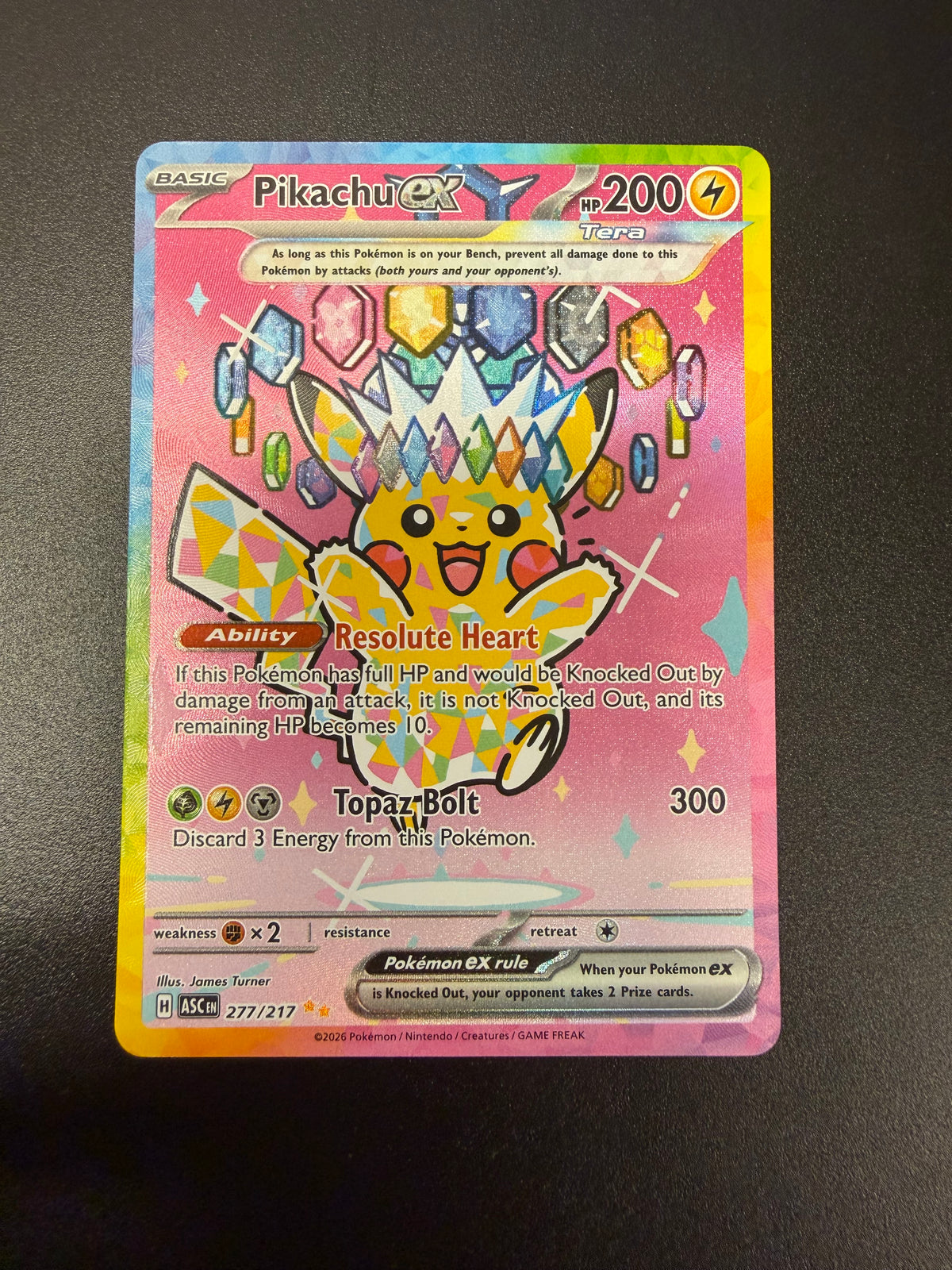 ASCENDED HEROES PIKACHU EX 277/217 PK1754 RAW
