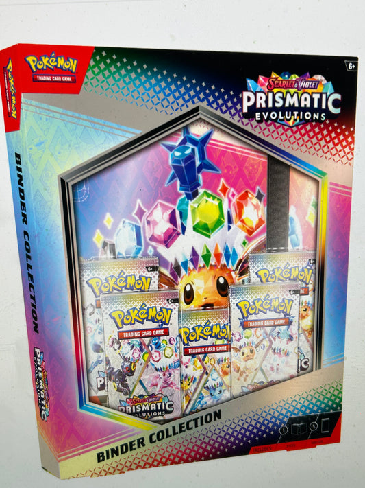 PRISMATIC EVOLUTIONS BINDER COLLECTION. W/5 PACKS AND BINDER--LIMIT 2