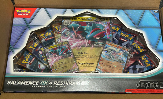 SALAMENCE EX AND RESHIRAM EX PREMIUM COLLECTION. 10 PACKS