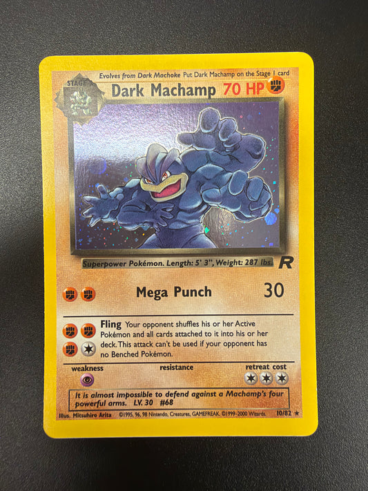 TEAM ROCKET DARK MACHAMP 10/82 RAW PK1828