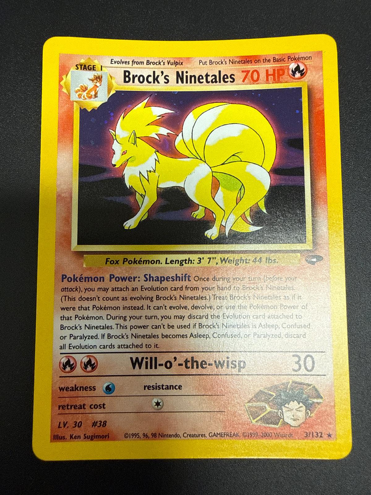 GYM CHALLENGE BROCK'S NINETALES 3/132 RAW PK1837