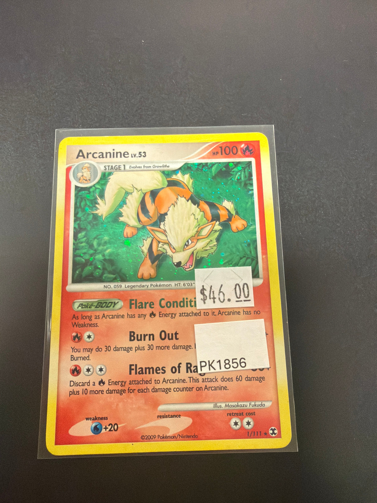 RISING RIVALS ARCANINE 1/111 RAW PK1856