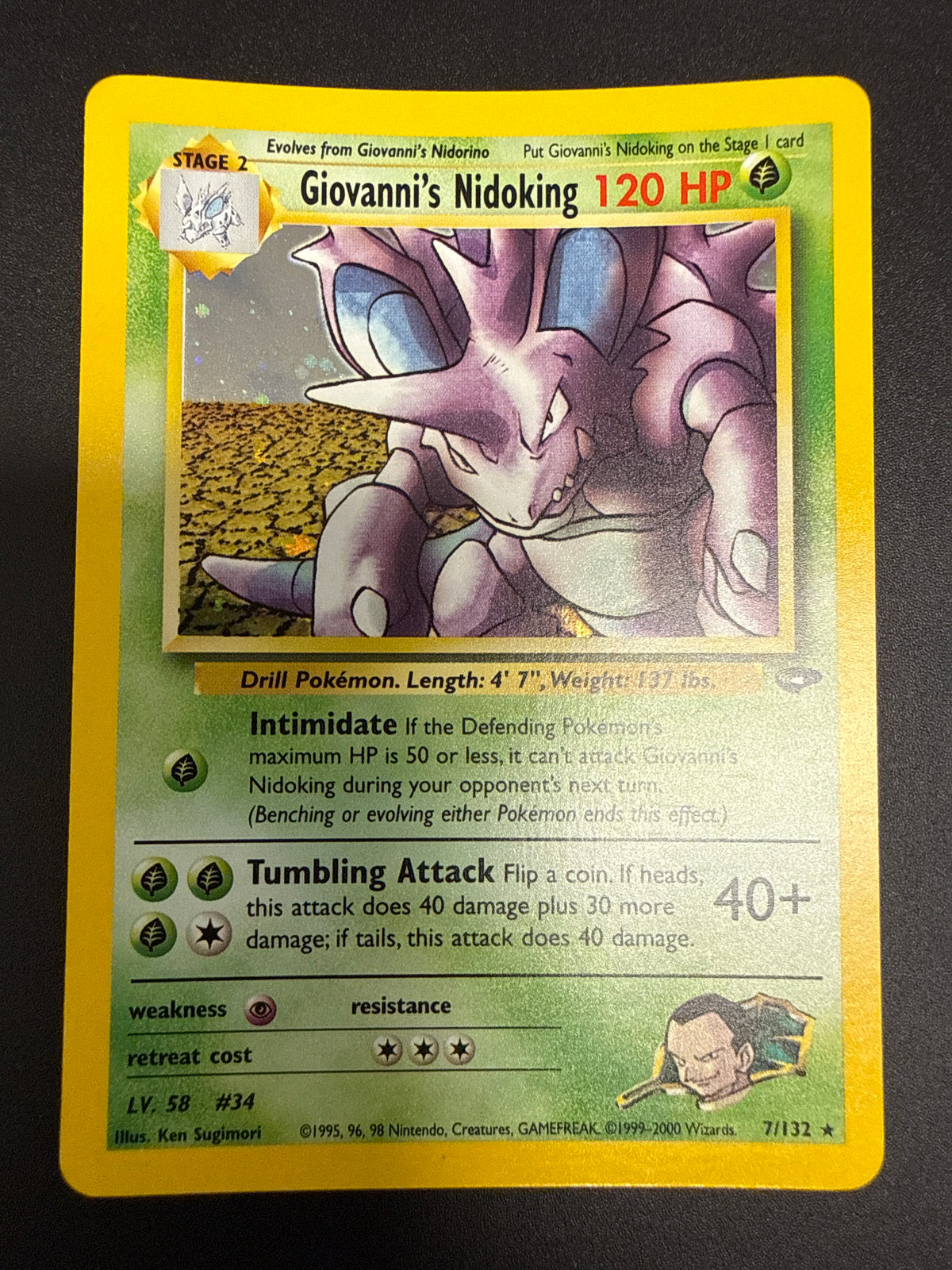 GYM CHALLENGE GIOVANNI'S NIDOKING 7/132 RAW PK1833