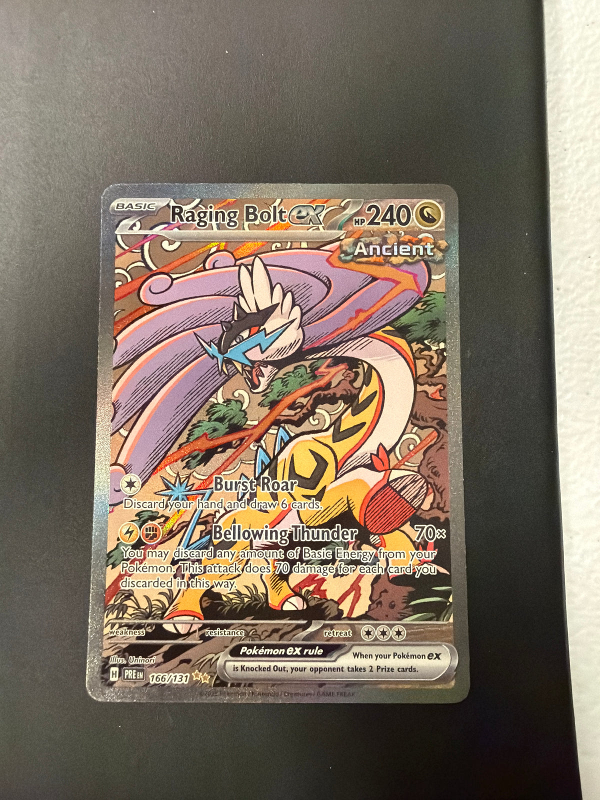 Prismatic Evolutions Raging Bolt Ex 166/131 *PK1555*
