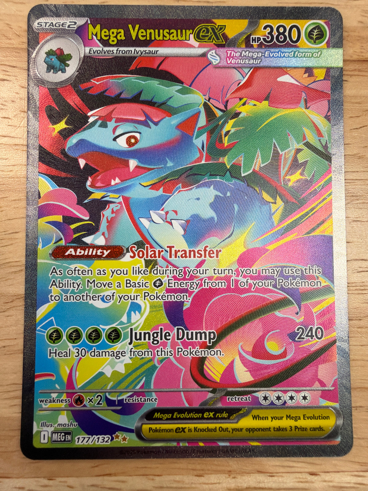 Mega Evolution Mega Venusaur EX 177/132 CONDITION RAW *PK1879