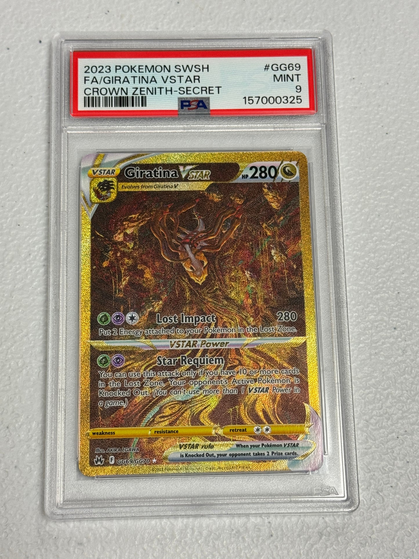 2023 CROWN ZENITH GIRATINA VSTAR #GG69  PSA 9  PK1309