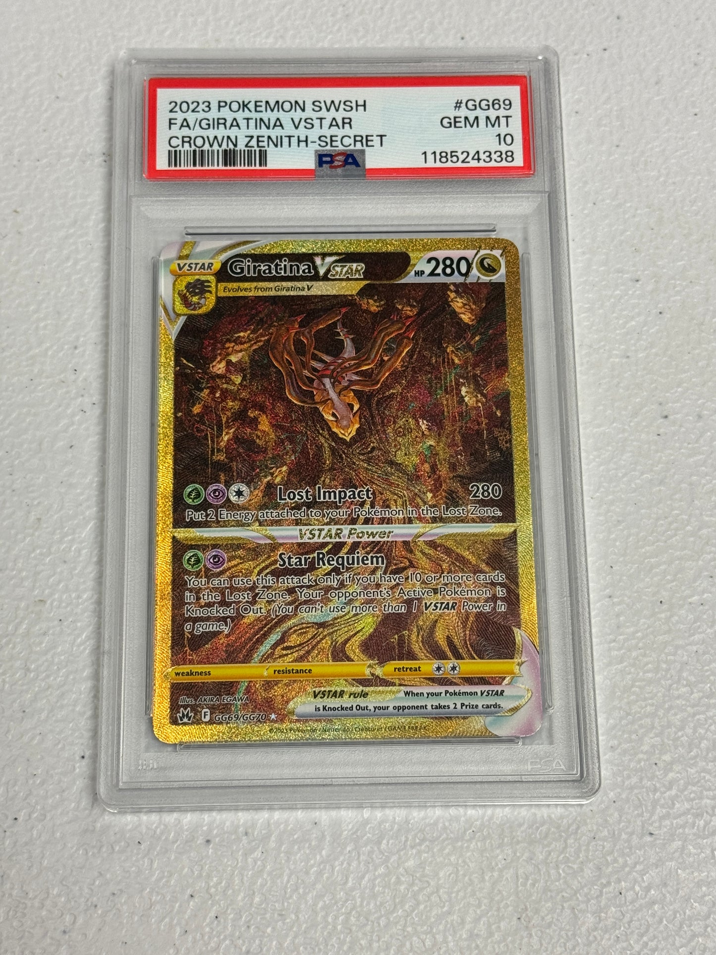 2023 CROWN ZENITH GIRATINA VSTAR #GG69  PSA 10  PK1329