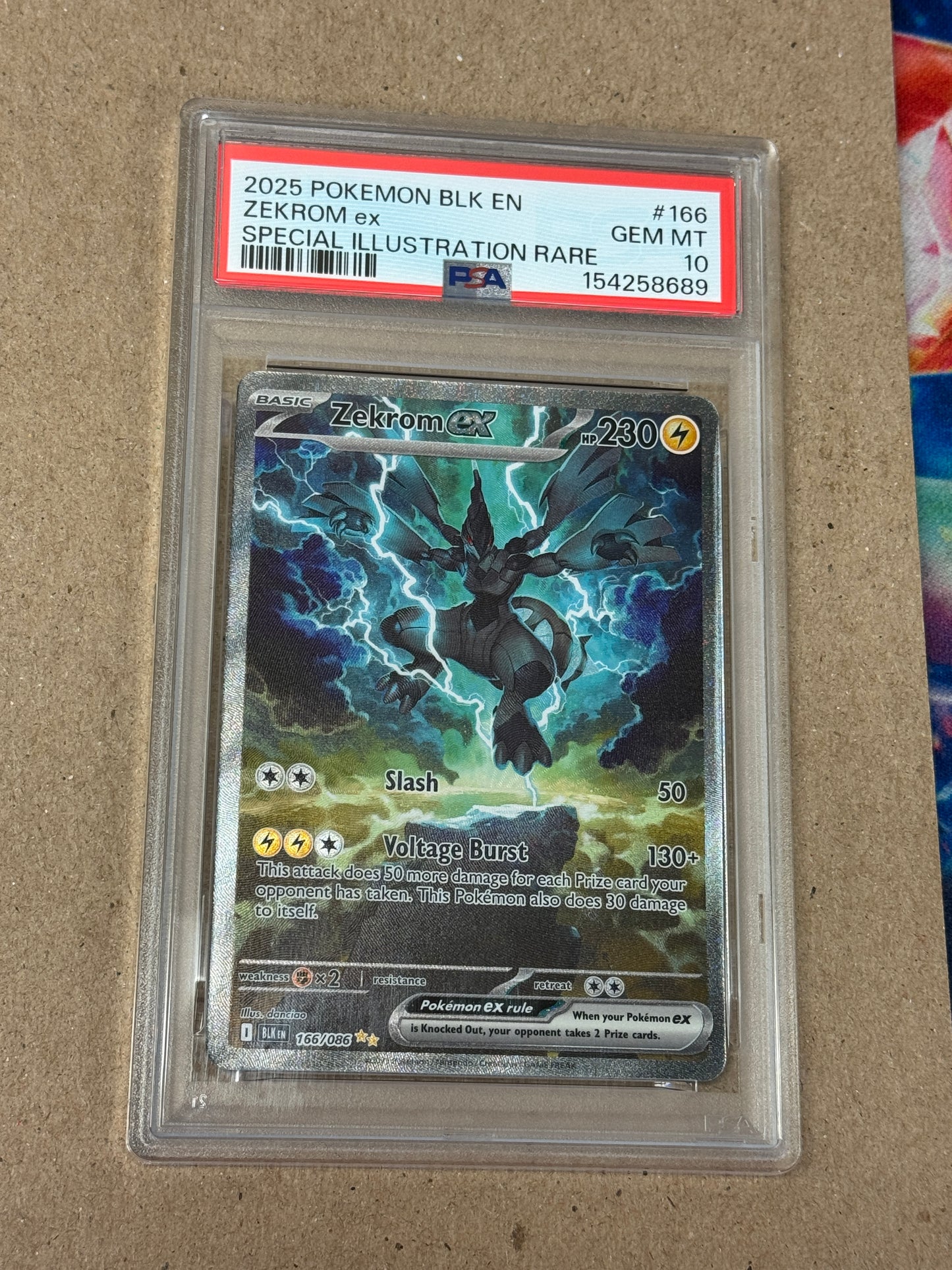 2025 BLACK BOLT  ZEKROM EX  #166  PSA 10  PK1336