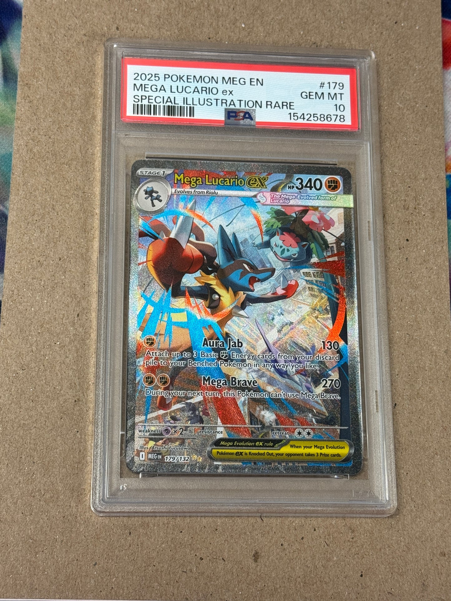 2025 MEGA EVOLUTION MEGA LUCARIO EX #179  PSA 10   PK1346