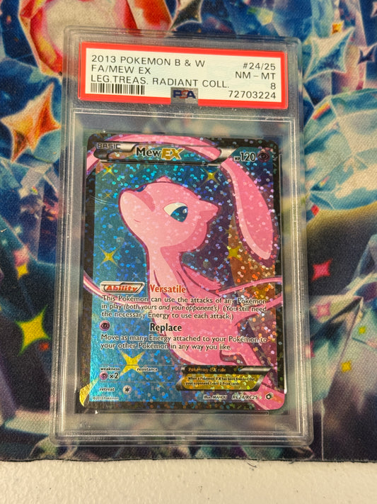 2013 LEGENDARY TREASURES RADIANT COLLECTION MEW EX #RC24  PSA 8  PK1357