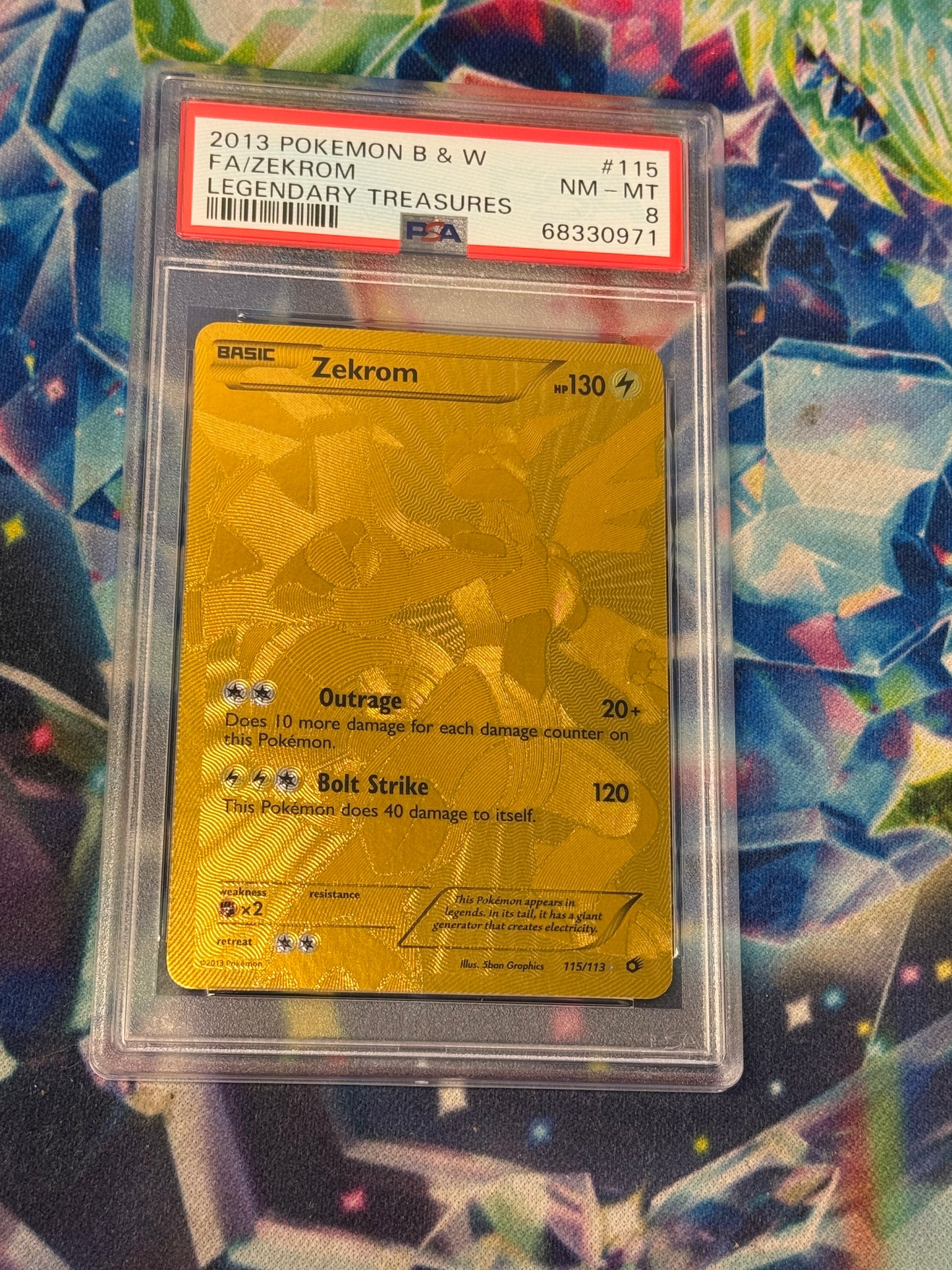 2013 LEGENDARY TREASURES ZEKROM #115  PSA 8  PK1364