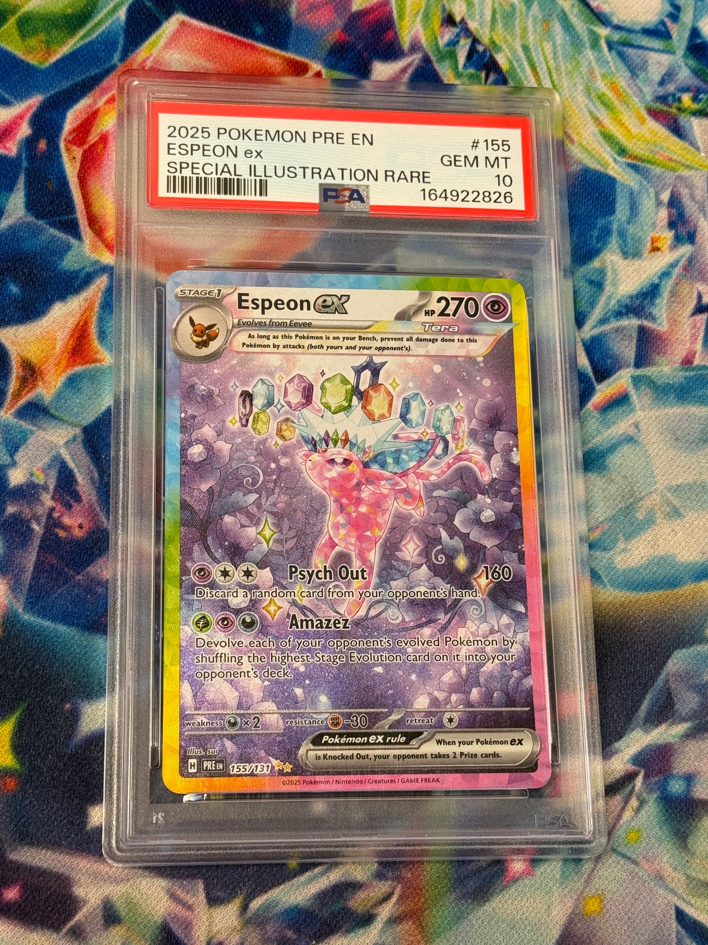 2025 PRISMATIC EVOLUTIONS ESPEON EX #155  PSA 10  PK1365