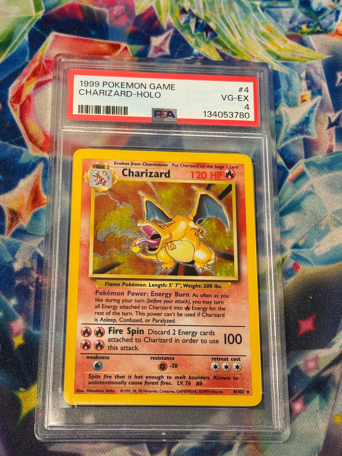 1999 POKEMON BASE SET  CHARIZARD  4/102  PSA 4  PK1722