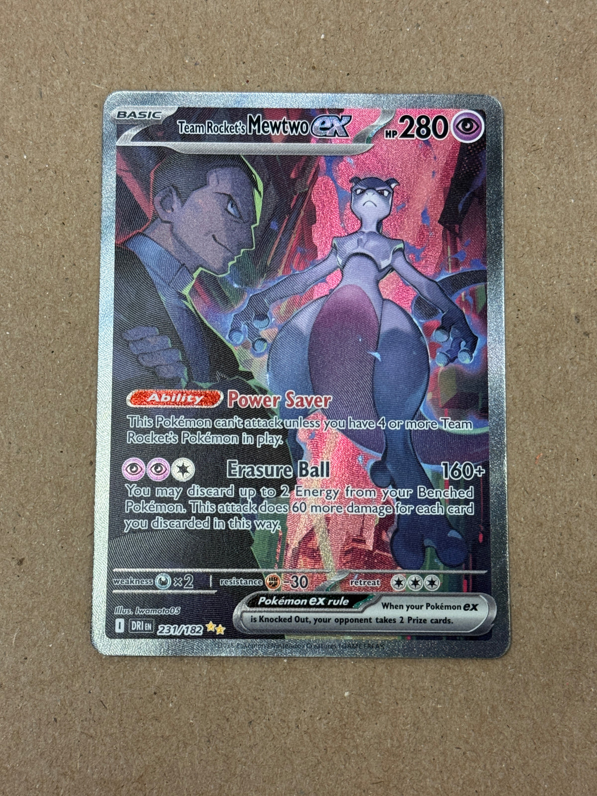 DESTINED RIVALS TEAM ROCKET'S MEWTWO ex  231/182  RAW  PK1803