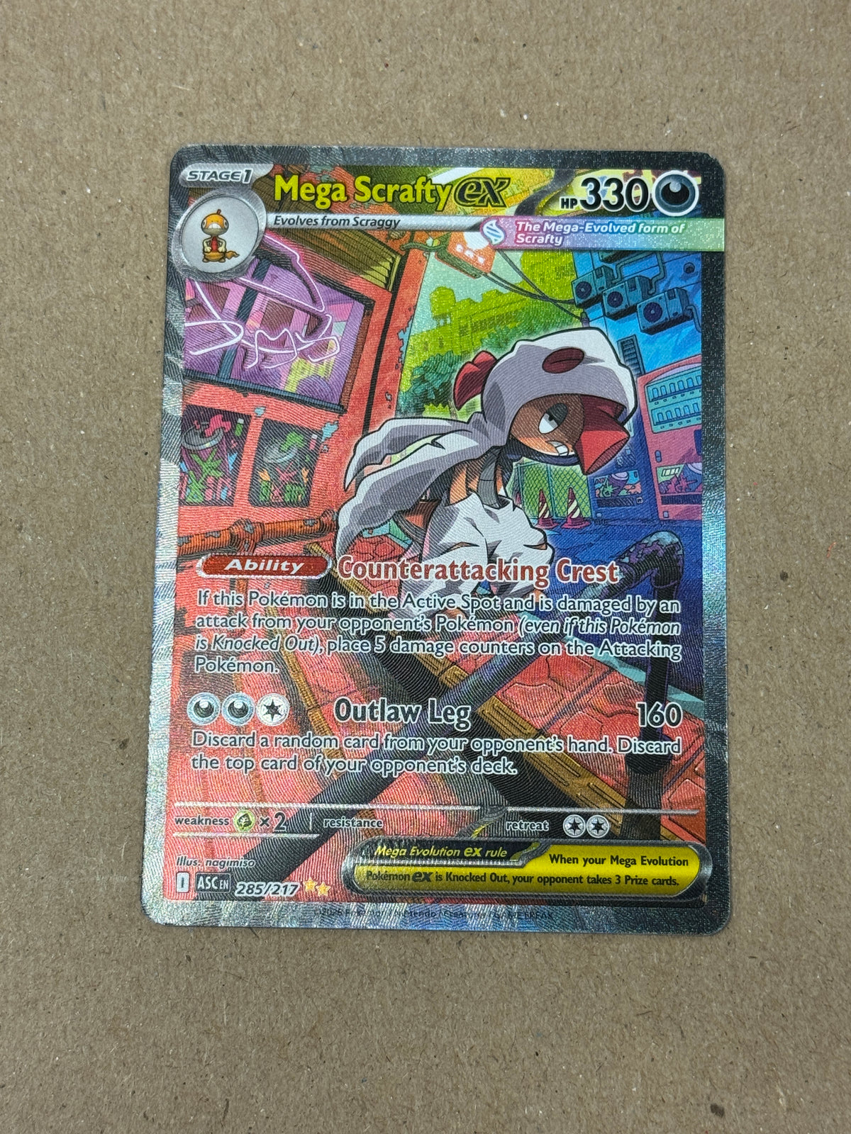 ASCENDED HEROES MEGA SCRAFTY ex  285/217  RAW  PK1809