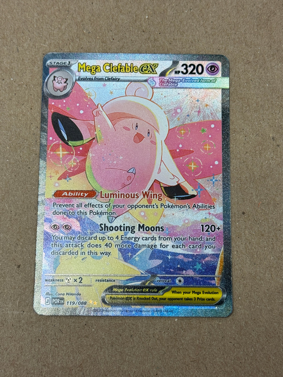 PERFECT ORDER  MEGA CLEFABLE ex  119/088  RAW  PK1811