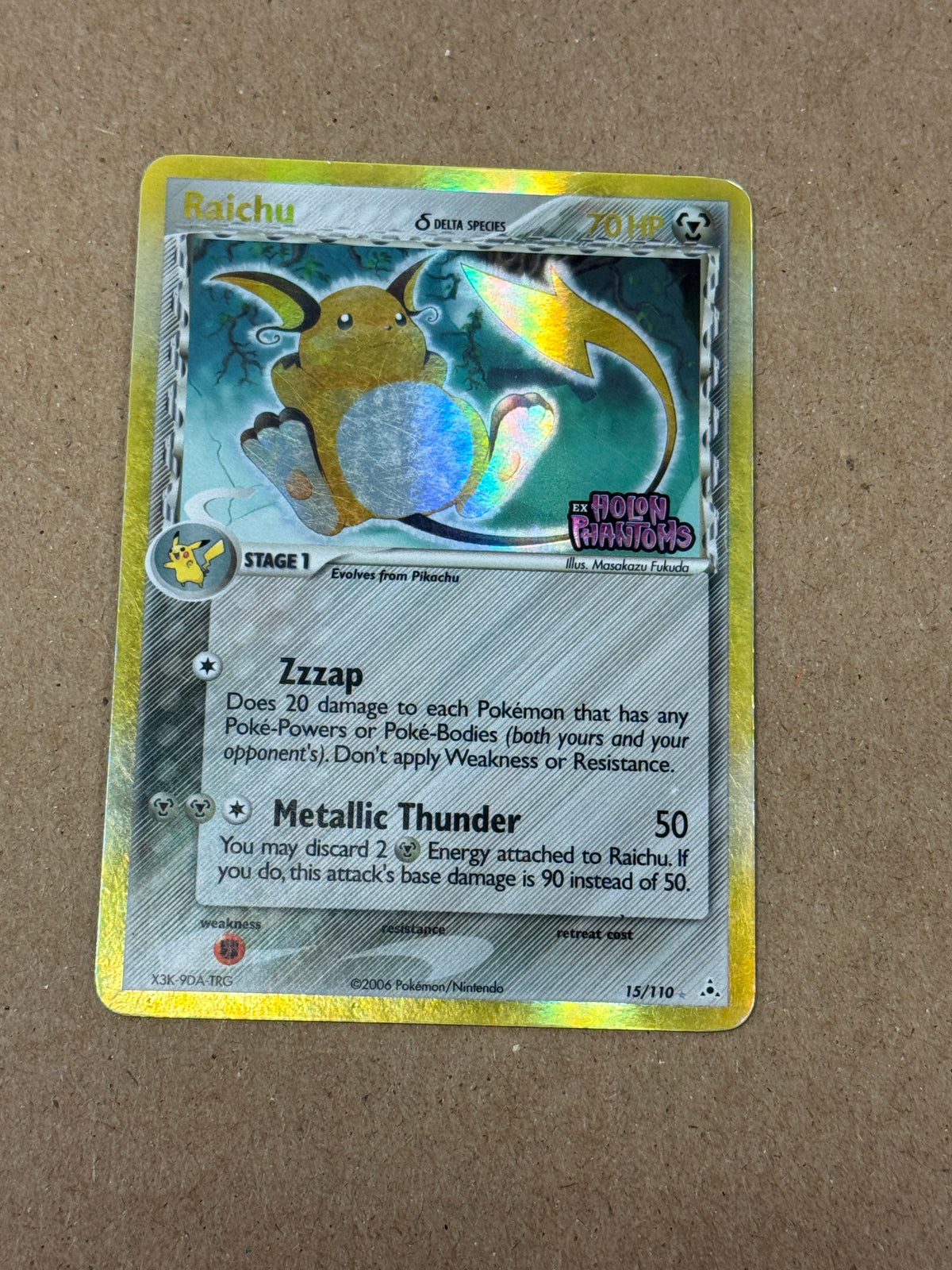 HOLON PHANTOMS RAICHU REV HOLO  15/110  RAW  PK1441