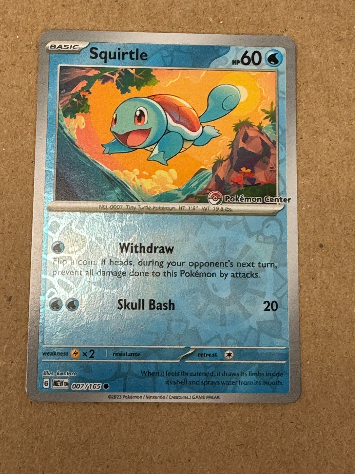ENGLISH 151 POKEMON CENTER SQUIRTLE 007/165  RAW  PK1457
