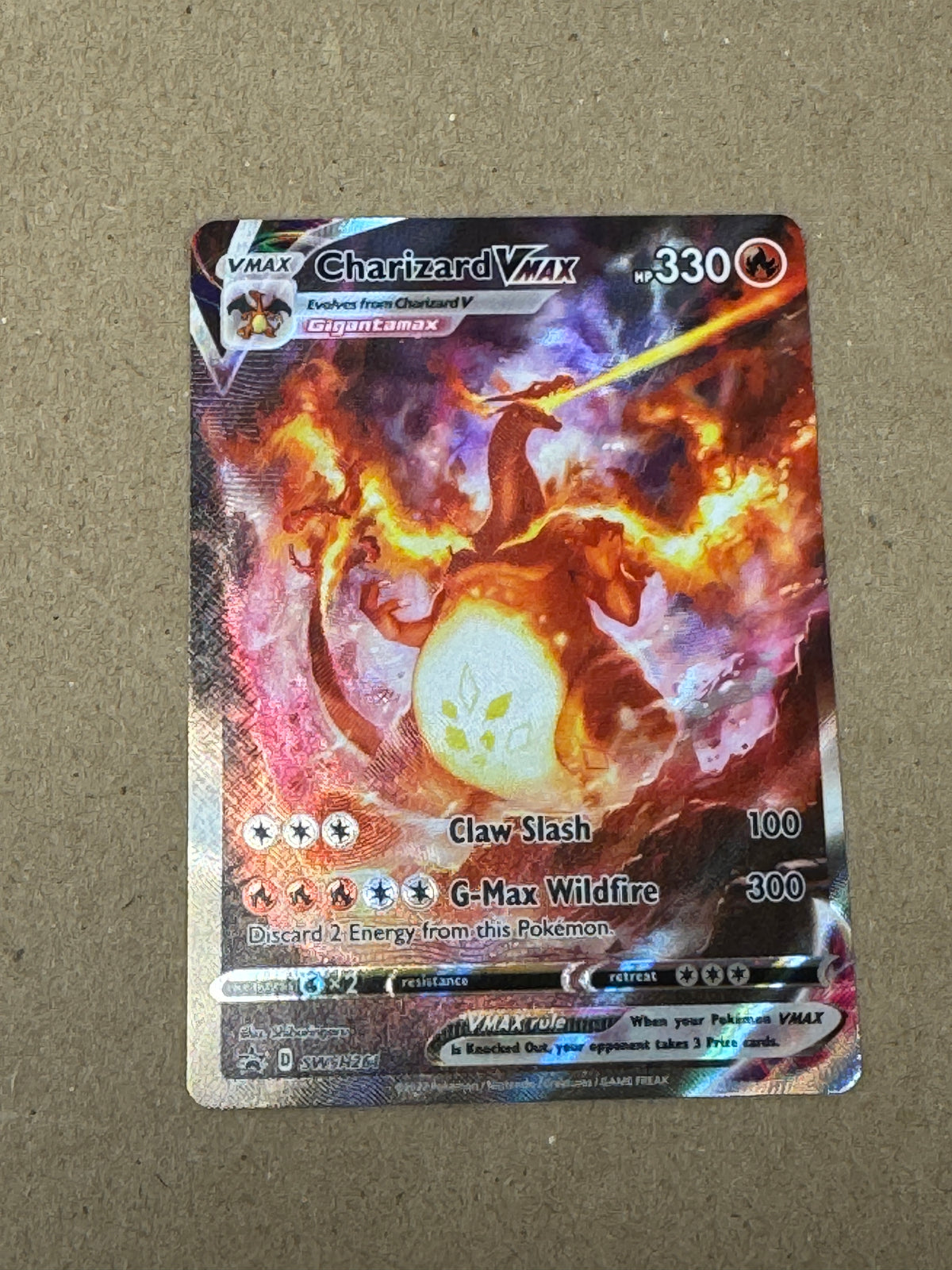 BLACK STAR PROMO CHARIZARD VMAX SWSH261 PK1462 RAW